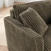 Corduroy Upholstered Armchair Accent Chair with Pillows, Comfortable Lazy Sofa Chair - ModernLuxe - 4 of 4