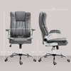 PDTEND Microfiber High Back Executive Office Chair with Padded Flip-up Arms,  Adjustable Height & Tilt, Gray - 4 of 4