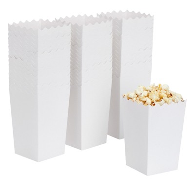 Blue Panda 100 Pack White Popcorn Boxes For Party, Bulk Paper Treat ...