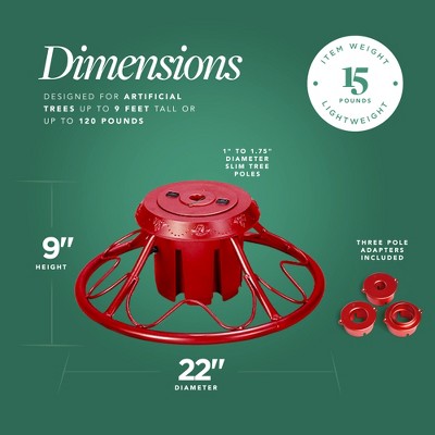 8-Foot Black Pre-Lit Artificial Christmas Tree with Rotating Red Stand