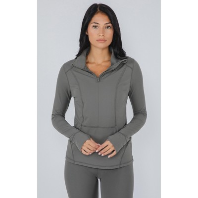 Yogalicious Womens Nude Tech Half Zip Long Sleeve Jacket With Front ...