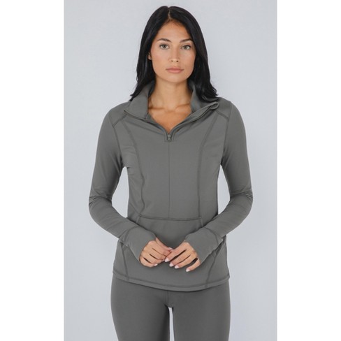 Yogalicious Nude Tech Half Zip Long Sleeve Jacket with Front Pockets at   Women’s Clothing store