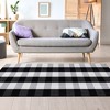 PiccoCasa Cotton Classic Gingham Pattern High-Density Woven Floor Mats - 2 of 4