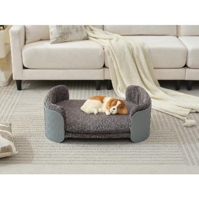 Lyngins Elevated Cat and Dog Sofa Bed with Removable Cover – Indoor/Outdoor Pet Sofa for Small Dogs and Medium Cats, Scandinavian Style Cat Couch Bed