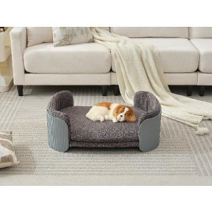 Lyngins Elevated Cat and Dog Sofa Bed with Removable Cover – Indoor/Outdoor Pet Sofa for Small Dogs and Medium Cats, Scandinavian Style Cat Couch Bed - 1 of 4