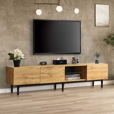 KTMBDW Modern TV Stand with Cabinets,Media Console Table for TVs, Entertainment Center for Living Room
