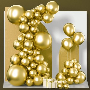 PartyWoo Balloons Metallic Gold Gold 18 12 10 5 Inch 100 pcs - 1 of 4