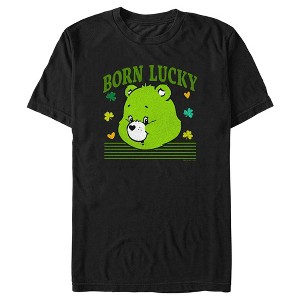 Men's Care Bears St. Patrick's Day Good Luck Bear Born Lucky T-Shirt - 1 of 4