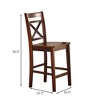 Solidwood Counter Height Chair with Cross Back, Tapered Legs and Footrest (Set of 2) for Living Room - 4 of 4