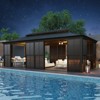 EROMMY Sunroom Patio Hardtop Gazebo, Double Top Galvanized Steel Roof Aluminum Solarium - 3 of 4