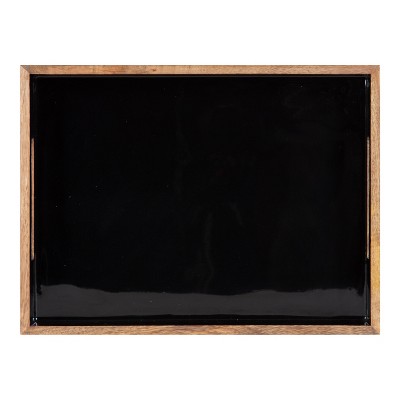 Ehrens Rectangular Natural and Black Mango Wood Tray