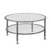 HomeRoots 36" Silver Glass And Metal Round Coffee Table - 4 of 4