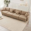 Modern Boucle 4-Seater Sectional Sofa, Sculptural Style Couch with Armrests and Cylindrical Legs, Fabric Couch with Plush Cushion-Coolbibila - 3 of 4