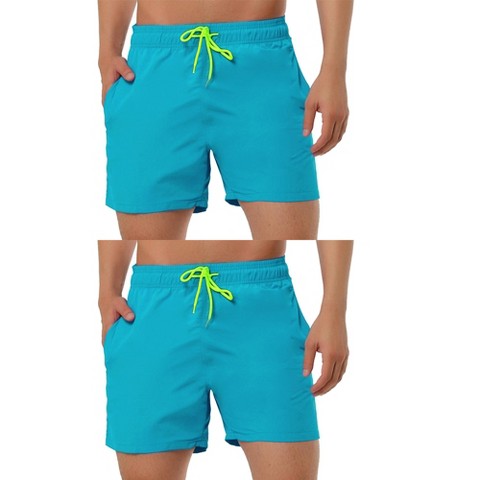 Мужские шорты Lars Amadeus Solid Color Lightweight Summer Surfing Beach Swim Shorts 2 Packs Gray 32, цвет: Синий