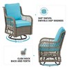 3-Piece Outdoor Patio Set with 2 Swivel Chairs, Tempered Glass Tabletop, Rattan Outdoor Furniture with Cushions for Patio Porch Backyard - 3 of 4