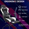 Bosmiller Reclining Gaming Chair with Footrest, Massage Racing Office Chair, PU Leather Computer Desk Chair with Head Pillow for Adults - 4 of 4