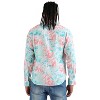 Campus Sutra Men Men's EcoLiva Light Blue & Baby Pink Faded Roses Shirt - 2 of 4