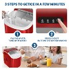 ZAFRO Ice Makers Countertop, Portable Ice Maker with Handle, 26lbs/24H,Self-Cleaning Ice Machine with Basket & Scoop for Home, RV, Camping (Red) - 4 of 4