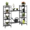 Breighton Home Xtra Storage 4 Tier Folding Metal Shelves with Set of 2 Extension Shelves in Black - 3 of 4