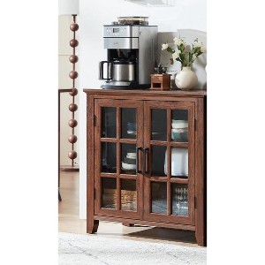 35" Sideboard Buffet Cabinets w/Glass Door & 2 Storage Drawers, Kitchen Storage Cabinet, Modern Buffets & Sideboards for Dining Room, Living Room - 1 of 1