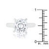 Slickblue Dazzling 4.4ct Clear Cubic Zirconia Solitaire Ring, Simple Rhodium Setting for Women, Sizes 5-10 - 3 of 4