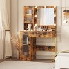 Vanity Desk with Mirror and Lights, Makeup Vanity with Drawer & Acrylic Cabinet Women Vanity with Charging Station - 2 of 4