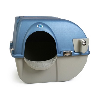 Omega Paw PR-RA15-1 Roll N Clean Self Separating Self Cleaning Litter Box, Blue