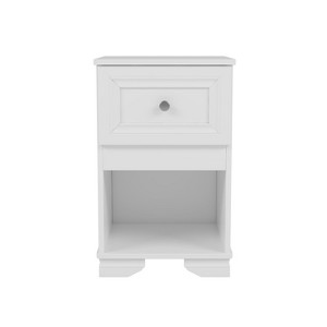 Gulches White 25 Inch High Nightstand, 1 Drawer, Open Shelf, in Vintage Style - 1 of 4