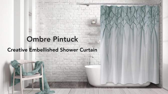 Ombre Pintuck Shower Curtain Gray - Allure Home Creations, 2 of 7, play video