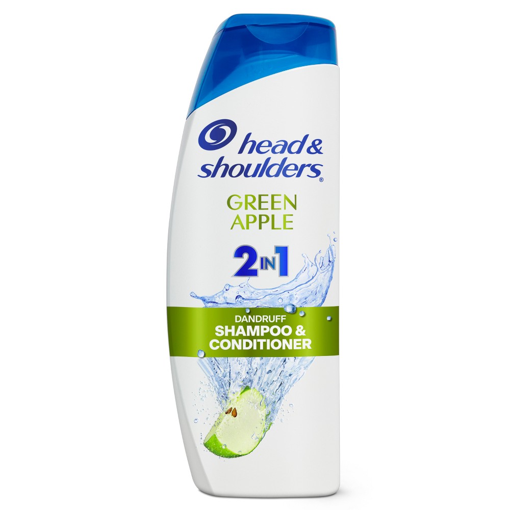 Photos - Hair Product Head & Shoulders Green Apple Anti-Dandruff Paraben Free 2-in-1 Shampoo and Conditioner - 12.5 fl oz 