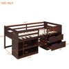 Twin Size Loft Bed with Storage Drawers, Wooden Low Loft Bed with Two Shelves for Kids - 2 of 4
