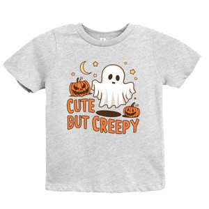 The Juniper Shop Cute But Creepy Ghost Youth Short Sleeve Tee - S - Heather Grey - 1 of 4