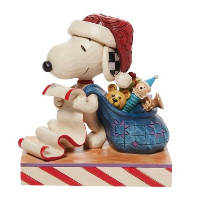 Jim Shore 4.0 Inch Checking It Twice. Peanuts Snoopy Figurines
