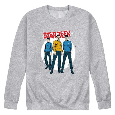 Men's - Star Trek - Galaxy Captain Kirk Spock Crew Graphic Fleece Sweatshirt