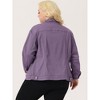 Agnes Orinda Women's Plus Size Button Front Chest Pockets Washed Casual Jean Jackets - 4 of 4