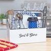 AuldHome Design Enamelware Farmhouse Caddy w/ Handle, Vintage Style Sort and Store Carryall - 4 of 4