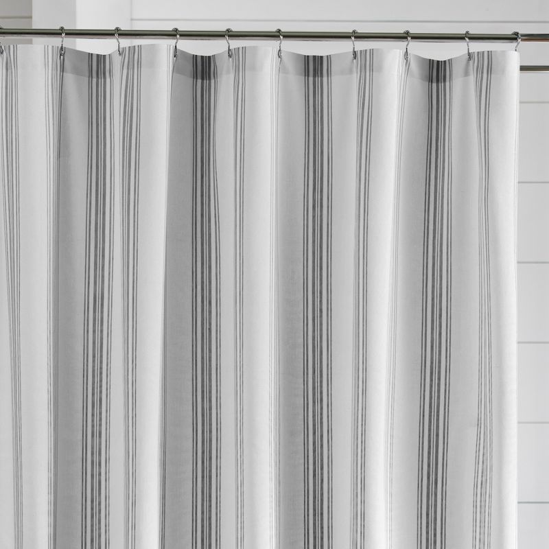 Farmhouse Living Homestead Stripe Fabric Bathroom Shower Curtain - 72" x 72" - Elrene Home Fashions, 2 of 4