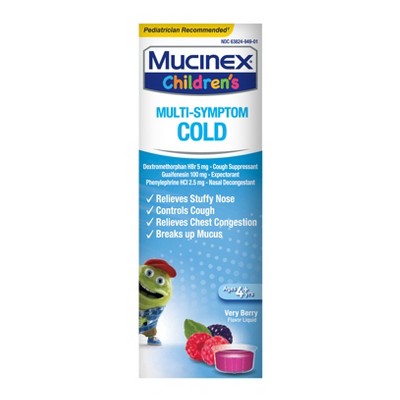 Mucinex Children&#39;s Multi-Symptom Cold Medicine Liquid - Very Berry - 4 fl oz