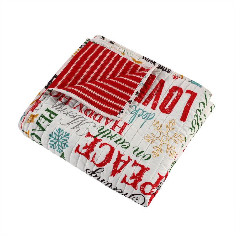 Santa Claus Script Quilted Throw White - Levtex Home, 2 of 5