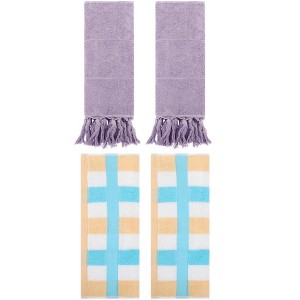 REGALWOVEN 4 Pcs Cotton Bathroom Hand Towels for Home Decoration - 1 of 4