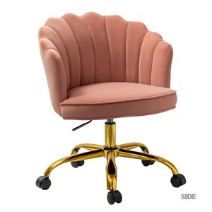 Belanda  Modern Velvet Task Chair with Golden Base and Tufted Back for Living Room and Office Room | KARAT HOME - 1 of 4