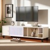 Modern 66.9" TV Stand with Storage, MDF Entertainment Console with Removable Sliding Door, Open Shelves and Cabinets for Living Room - 4 of 4