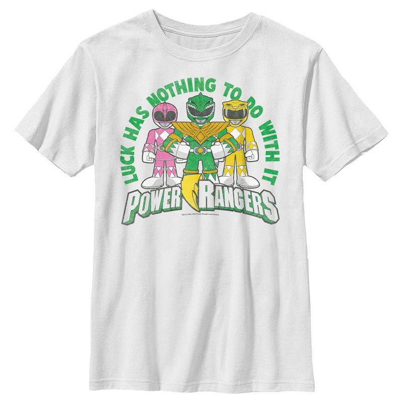Boy's Power Rangers St. Patrick's Day Luck has Nothing to do with It T-Shirt, 1 of 5