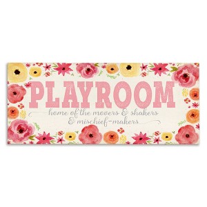 Stupell Industries Playroom Of Mischief Makers Pink, 30" x 13" - 1 of 4