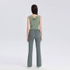 Women's High-Rise Knit Flare Pull-On Pants - Wild Fable™ Dark Green Plaid - 4 of 4