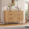 47.2" Fluted 6-Drawer Dresser in Natural - Modern Deep-Drawer Chest & TV Stand for Bedroom, Living Room, Hallway or Kids' Room. - 3 of 4