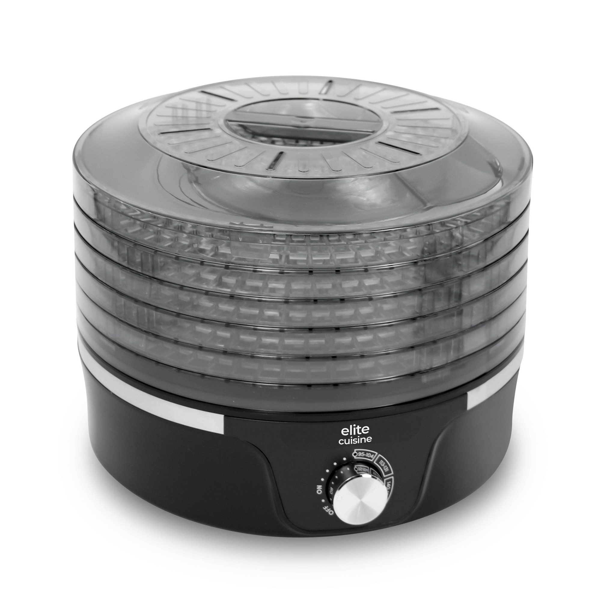 Elite Cuisine Food Dehydrator with Adjustable Temperature Dial and 5 Trays