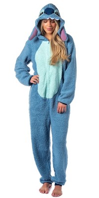 Disney Lilo And Stitch Adult Unisex Stitch Costume Fleece One Piece Pajama Union Suit Target