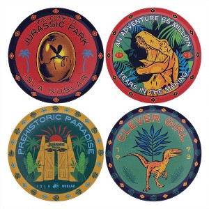 Fanattik Jurassic Park 4-Piece Printed Drink Coaster Set - 1 of 4
