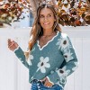 Women's Scalloped Floral Intarsia Knit Sweater - Cupshe - 2 of 4